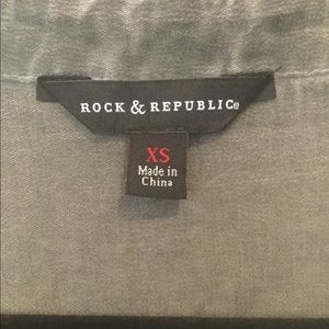 Grey open front blouse